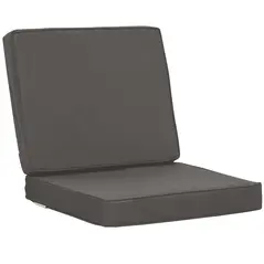 Outsunny Set of 2 Garden Seat and Back Cushion Set, Replacement Cushions for Outdoor Furniture with Seat Cushion and Back Cushion, Dark Grey - 1