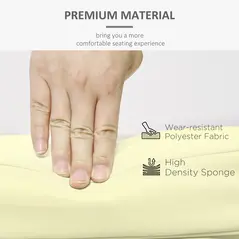 Outsunny Set of 2 Garden Seat and Back Cushion Set, Replacement Cushions for Outdoor Furniture with Seat Cushion and Back Cushion, Cream White - 5