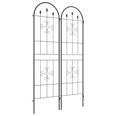 Outsunny Set of Two Spiral Anchor Garden Trellis Panels - 1