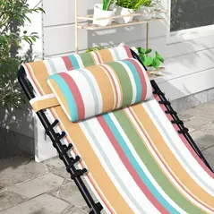 Outsunny Set of Two Folding Sun Loungers, with Four-Position Backs - Multicoloured - 8