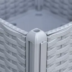 Outsunny Set of Two Rattan-Effect Planters - Grey - 9