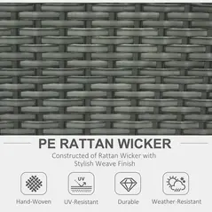 Outsunny Six-piece Outdoor Rattan Dining Set, Outdoor Sofa Set with Reclining Armchairs and Mental Frame, Orange - 6