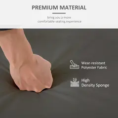 Outsunny Set of 2 Garden Seat and Back Cushion Set, Replacement Cushions for Outdoor Furniture with Seat Cushion and Back Cushion, Dark Grey - 5