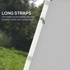 Outsunny Set of Two 3 x 3(m) Replacement Zipped Gazebo Walls - Grey - 6