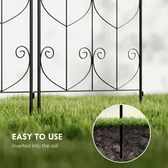 Outsunny Set of 2 Garden Trellis, Metal Fence Panels for Climbing Outdoor Plants, Flowers, 150 x 50cm - 8