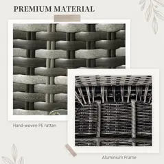 Outsunny Seven-Piece Rattan Dining Set - Grey - 7