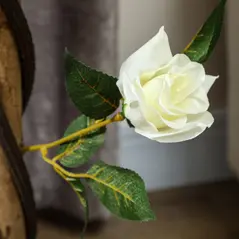 Outsunny Set of Two Faux Rose Trees - White - 8