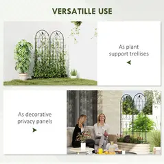Outsunny Set of 2 Garden Trellis, Metal Fence Panels for Climbing Outdoor Plants, Flowers, 150 x 50cm - 6