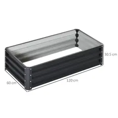 Outsunny Set of 2 Raised Beds for Garden, Galvanised Outdoor Planters for Herbs Vegetables, Use for Patio Balcony, Grey - 3