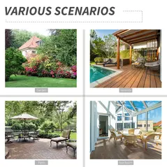 Outsunny Set of Four Folding Rattan Seat Chairs - Brown - 7