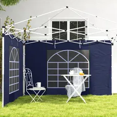 Outsunny Set of Two 195 x 295cm Replacement Gazebo Side Walls - Blue - 8