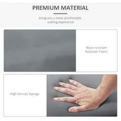 Outsunny Set of 2 Sun Lounger Cushions, Replacement Cushions for Rattan Furniture with Ties, 196 x 55 cm, Cushion ONLY, Dark Grey - 5