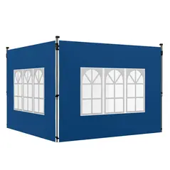 Outsunny Set of 2 Gazebo Side Panels - Blue - 1