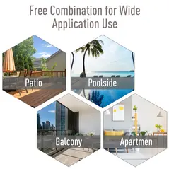 Outsunny Set of Four Folding Garden Chairs - Grey - 6