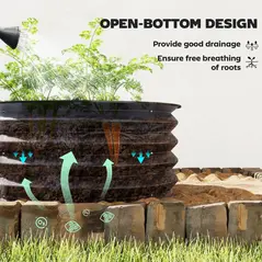 Outsunny Set of 2 Raised Garden Bed, Metal Planter Box with Safety Edging, Easy-to-assemble Stock Tank, Dark Grey - 5