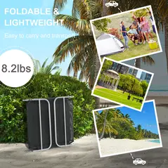 Outsunny Set of Two Steel Frame Sun Loungers, with Reclining Backs - Black - 6