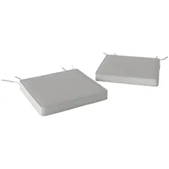 Outsunny Set of Two 45 x 45cm Garden Seat Cushions - Light Grey - 1