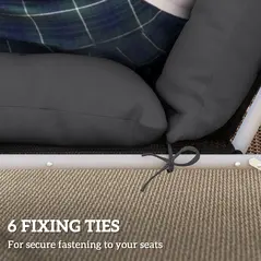 Outsunny Set of Two 190 x 56cm Sun Lounger Cushions - Dark Grey - 7