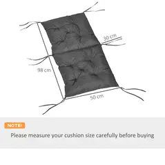 Outsunny Set of Two Outdoor Seat Cushions - Dark Grey - 3