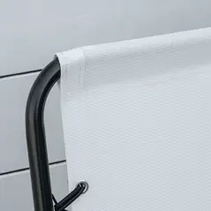 Outsunny Set of 6 Patio Folding Chair Set, Garden Portable Outdoor Chairs with Armrest and Breathable Mesh Fabric Seat and Backrest, for Camping, Beach, Deck, Lawn, Cream White - 8