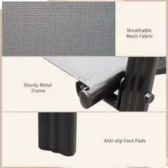 Outsunny Set of Four Stackable Mesh Seat Chairs - Dark Grey - 6