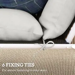 Outsunny Set of Two 190 x 56cm Sun Lounger Cushions - Light Grey - 7