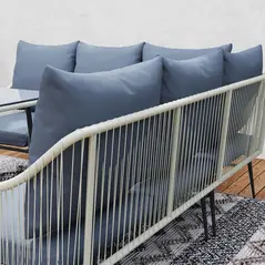 Outsunny Six-Piece Rattan Strong Garden Sofa Set - Grey - 9