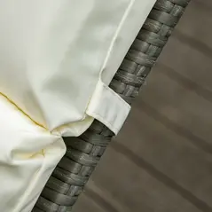 Outsunny Set of 2 Sun Lounger Cushions, Replacement Cushions for Rattan Furniture with Ties, 196 x 55 cm, Cushion ONLY, Cream White - 9