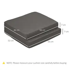 Outsunny Set of 2 Garden Seat and Back Cushion Set, Replacement Cushions for Outdoor Furniture with Seat Cushion and Back Cushion, Dark Grey - 3