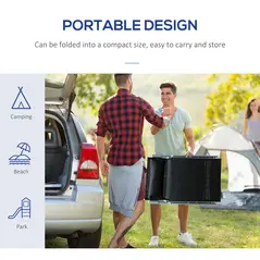 Outsunny Sun Lounger Steel Frame Outdoor Folding Chaise Texteline Lounge Chair Recliner with Headrest & 7 Levels Adjustable Backrest, Black - 6