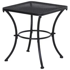 Outsunny Square Garden Metal Bistro Table Outdoor Patio Coffee Side Desk - Black 45L X 45W X 50H CM - 1