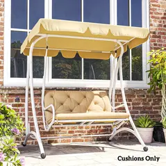 Outsunny Two-Seater Bench Cushion - Khaki - 9