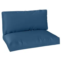 Outsunny Two Piece Seat Pallet and Back Cushions - Navy Blue - 1