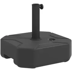 Outsunny Square Garden Parasol Base, Garden Umbrella Stand Heavy Duty Parasol Base, Filled Up to 25kg with Stand or 20kg with Water for for 38, 48 mm Poles, Black - 1