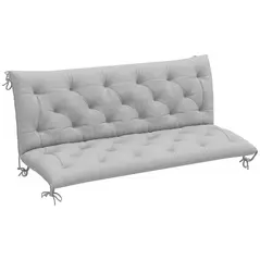 Outsunny Three-Seater Bench Cushion - Light Grey - 1