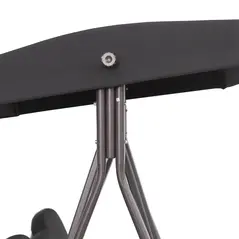 Outsunny Swing Chair Hammock Chair 3 Seater Canopy Cushion Shelter Outdoor Bench Black - 9