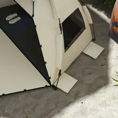 Outsunny Three-Man UPF15+ Beach Tent, with Extended Floor - Green - 9