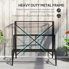 Outsunny Three-Tier Decorative Metal Plant Stand - Black - 5