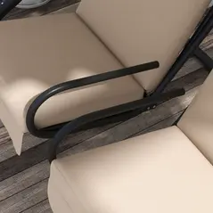 Outsunny Two-Seat Garden Swing Chair, with Protective Canopy - Beige - 9