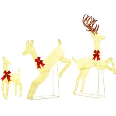 Outsunny Three-Piece LED Light Reindeer Christmas Decoration - 1