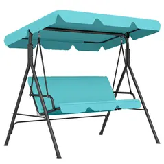 Outsunny Three-Seater Garden Swing Chair, with Adjustable Canopy - Blue - 1
