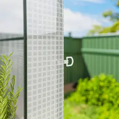 Outsunny Walk-in Greenhouse with Shelves, Small Greenhouse with PE Cover and Roll-up Door, 123 x 187 x 189 cm, White - 9