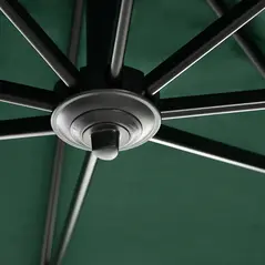 Outsunny Square Umbrella Parasol W/360° Rotation, 245Lx245Wx248H cm-Green - 9