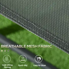 Outsunny Three-Piece Garden Seat Set, with Glass-Top Table - Dark Grey - 6