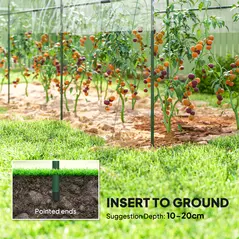 Outsunny Tunnel Tomato Greenhouse with 4 Hoops and Top Tap, Pointed Bottom and Guy Ropes, 400 x 123 x 171 cm, Clear - 6