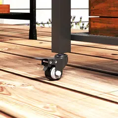 Outsunny Three-Shelf Outdoor Grill Cart with Stainless Steel Top, Outdoor Kitchen Island with 4 Wheels, 3 Hooks, Movable Food Prep Barbecue Pizza Oven Table for Kitchen, Garden, 65.5 x 41 x 79 cm - 9