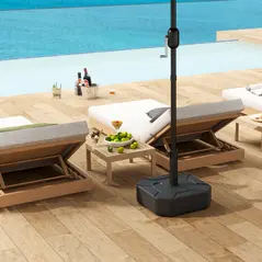 Outsunny Square Garden Parasol Base, Garden Umbrella Stand Heavy Duty Parasol Base, Filled Up to 25kg with Stand or 20kg with Water for for 38, 48 mm Poles, Black - 7