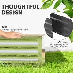 Outsunny Square Raised Garden Bed Box with Weatherized Steel Frame for Vegetables, Flowers, & Herbs, 120 x 120 x 30cm, Silver Tone - 7