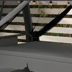 Outsunny Three-Seater Convertible Swing Chair/Bed, with Curtained Canopy - Grey - 8