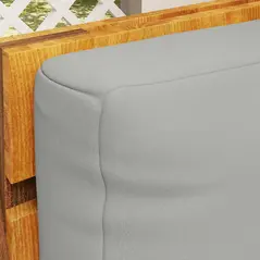 Outsunny Two Piece Seat Pallet and Back Cushions - Light Grey - 9